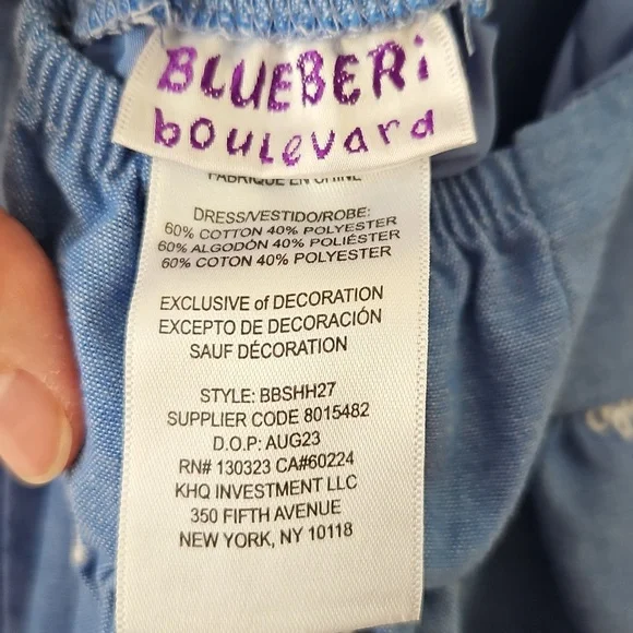 🫐EUC Blueberi Boulevard Blue Eyelet Dress | Girls 2T | Easter, Spring, Church - Picture 3 of 8